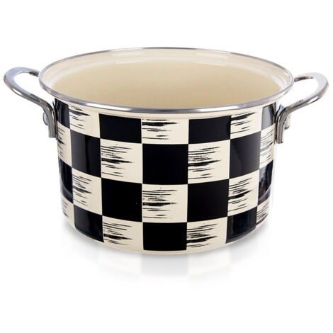 PENTOLA DA CUCINA SMALTATA A SCHEGGIATURE PER PIANO COTTURA A INDUZIONE E A GAS TRADIZIONALE 22 CM 4 L