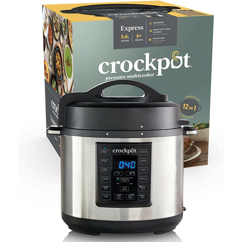 Image of Crock-Pot Express Multicooker 5.6 Lt, Adatta Fino a 6 Persone, Programmabile, 12 Funzioni Pre-Impostate, Cottura a Pressione, Slow Cooker e