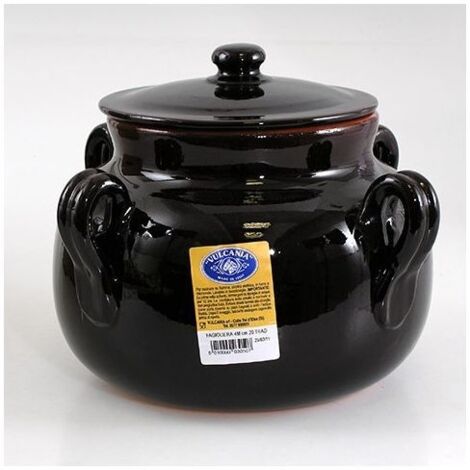 Pentola Fagioliera con coperchio marrone e 4 manici Cm 20