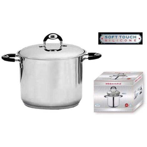 Pentola in Acciaio con Coperchio e Manici New Bavaria 30 cm