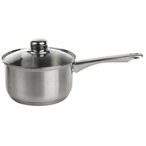Pentola in acciaio inox da 1,9 l, 16 cm con coperchio in vetro, design Fabio Altom.