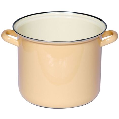Pentola Riess con bordo cromato Ø20cm Pentola per carne alta 4 litri smaltata Classic Pastello giallo oro