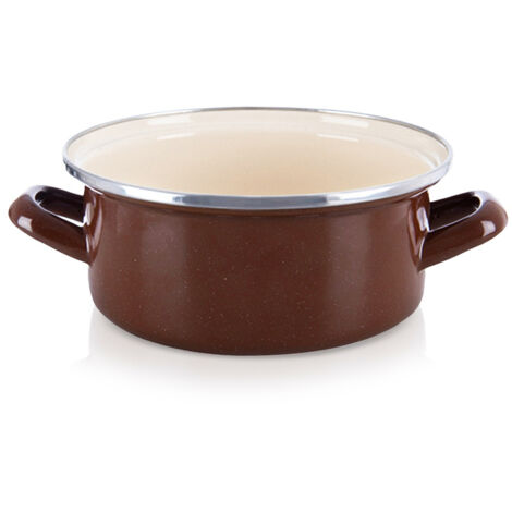 PENTOLA SMALTATA MARRONE, CASSETTA PER CUOCERE IL LATTE, 18,5 CM, 1,6 L