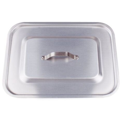 Pentole Agnelli ALMA183B35 Alluminio Professionale 3 mm, Coperchio Rettangolare Piano con Angoli Tondi, 35 x 26 cm