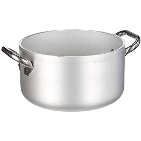 Pentole Agnelli ALMR110424 - Casseruola con Maniglie, Alluminio e Acciaio Inox, 24 cm