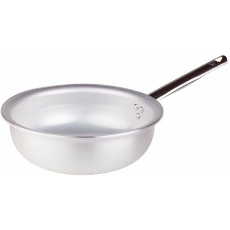 Pentole Agnelli ALMR1111BM24 Linea Alluminio Professionale 5 mm, Pentola Radiante a Mantecare Salta Pasta e Riso, 24 cm