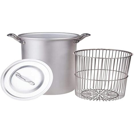 Pentole Agnelli FAMA8916 Asparagera/Zamponiera con Cestello e Coperchio, Alluminio, Argento, 16 L