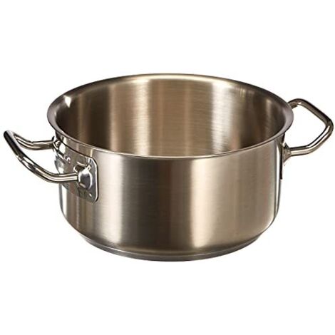 Pentole Agnelli Linea Acciaio Casseruola Bassa con 2 Maniglie, Argento, 20 cm
