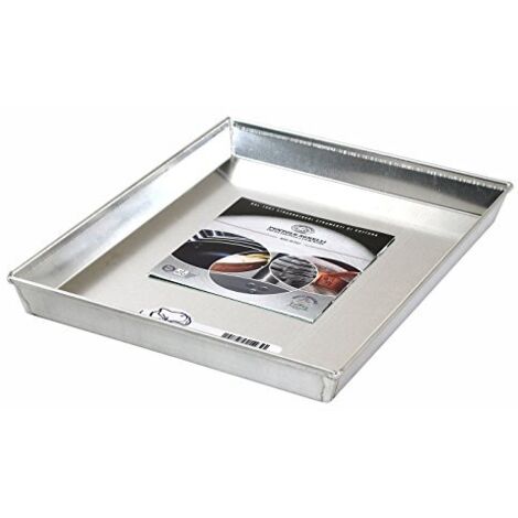 Pentole Agnelli Pasticceria e Pizza Teglia Rettangolare in Lega d'Alluminio 3003 con Orlo, Grigio, 65x45x3 cm
