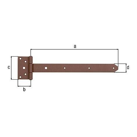 Penture anglaise DURAVIS® 391/59 x 103 mm, matériau : Acier, bleu zingué, surface : brun rouille
