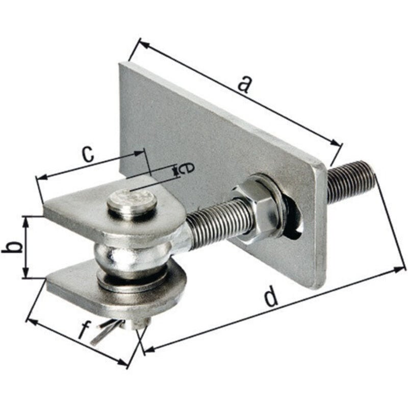 Alberts - Charnière 145x33x80x150x34x65mm Acier brut gah