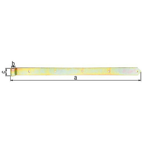 Penture droite/arrondie 1000 x 60 mm, diam. 20mm, jaune galva