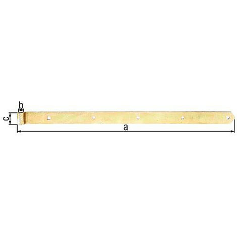 Penture droite/arrondie 800 x 45 mm, diam. 16 mm, jaune galva