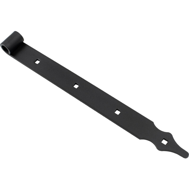 Wovar - Penture droite noire avec trous carrés 40 cm - Pointe rustique