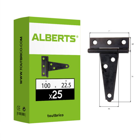 Penture Légère Noire 125mm Charnière Discrète Et Résistante Pour Usage Léger. - Alberts