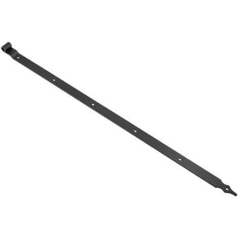 Penture noire avec déport et trous carrés 120 cm - Pointe