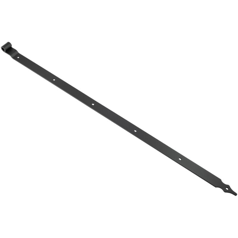 Wovar - Penture noire avec déport et trous carrés 120 cm - Pointe