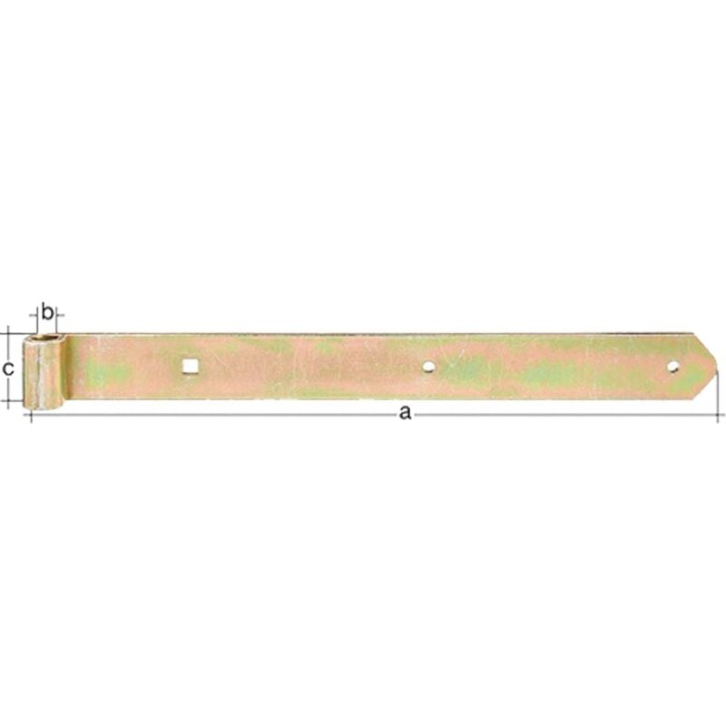 Gah Alberts Charnière L.1400x20x60mm S.8mm D.20mm sta galv.jaune galv.rd - 312497