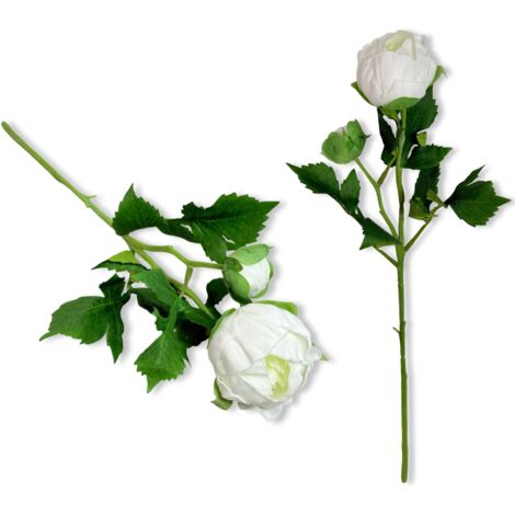 Peonia bianca in schiuma 44 cm