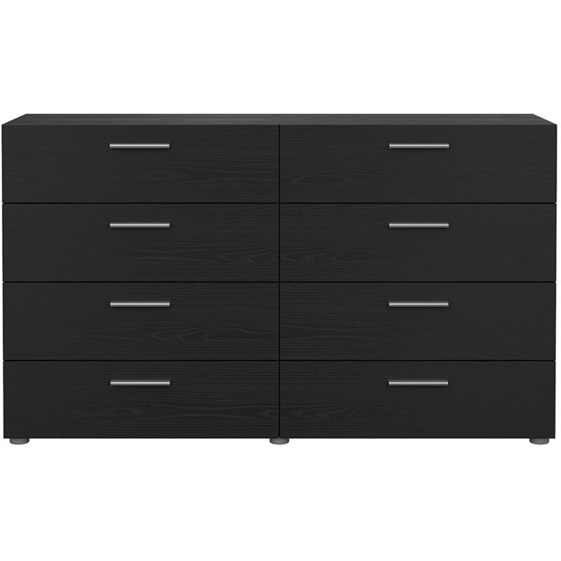 Ebuy24 Pepe Kommode 8 Schubladen Schwarze Struktur.
