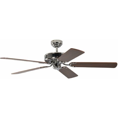 Pepeo GmbH 13322010132v1 Ventilatore a soffitto senza illuminazione Potkuri, Acciaio, pale Noce, 132 cm
