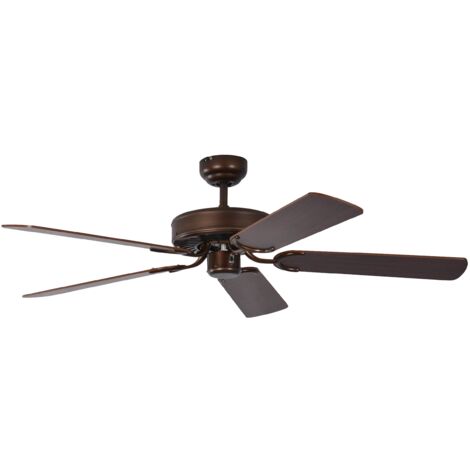 Pepeo Gmbh Ventilatore da Soffitto Potkuri, Bronzo Invecchiato/Mogano, 132 Cm