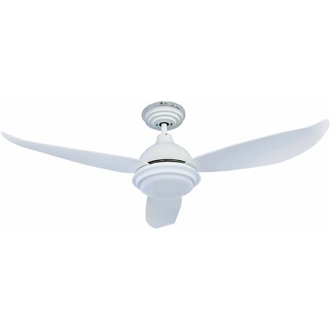 Pepeo GmbH Ventilatore da Soffitto Raja con Led Luce e Telecomando, Bianco, 122 cm, plastica