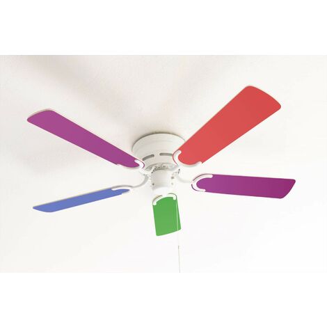 Pepeo Ventilatore da soffitto extra piatto Kisa Multicolor bianco