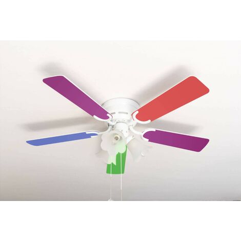 Pepeo Ventilatore da soffitto extra piatto Kisa Multicolor bianco con illuminazione