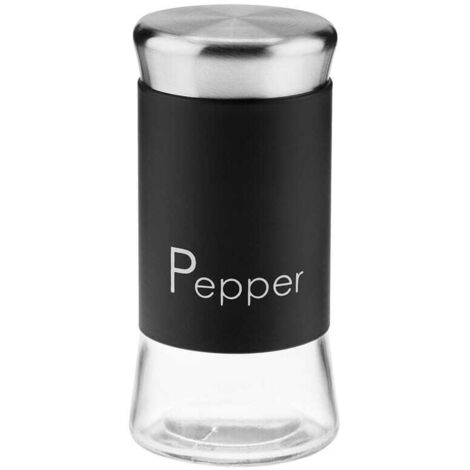 Pepiera speziere contenitore di vetro pepe GRENO 150 ml acciaio iscrizione PEPPER nero