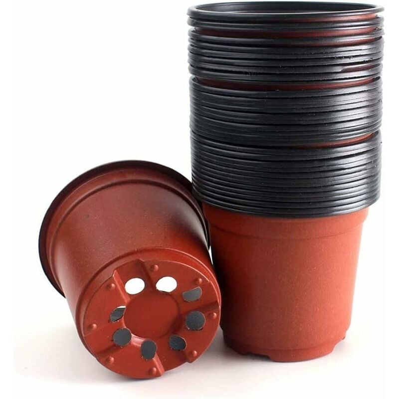 Pépinière Pots, 50pcs Semis Pépinière Pots Flowerpot Plant Container 8 CM pour Graine De Démarrage Fleur (Plastique)-Fei Yu
