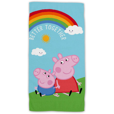 Peppa Pig Baumwolle Strandtuch Frottee Badetuch mit Premium Druck, 70x140 cm