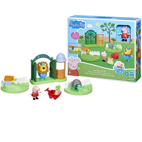Peppa Pig, coffret Peppa va au zoo, 2 figurines de 7,5 cm et 6 accessoires thématiques, jouet préscolaire pour enfants, des 3…