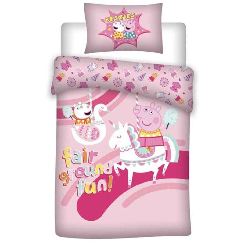 Parure de lit réversible Peppa Pig - -Fair Ground Fun - - 140 cm x 200 cm