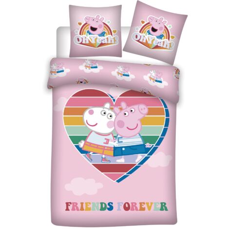 Peppa Pig Kinderbettwäsche Set – Kuscheliger Bettbezug 140x200 cm & Kissenbezug 63x63 cm
