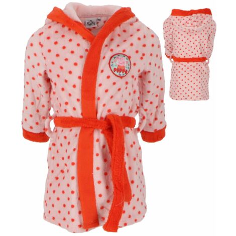 Peppa Pig Komfortabler Kinder-Bademantel in Rosa Ideal für zuhause 98/104