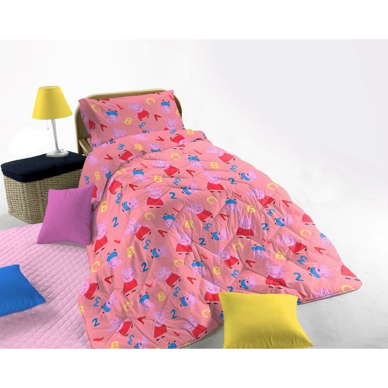trapunta invernale letto singolo rosa - multicolor - peppa pig