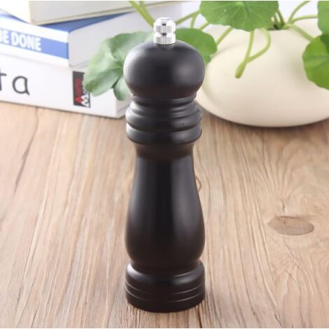 Pepper Mill, Light Wood Pepper Mill Manual for Kitchen Black (170mm)