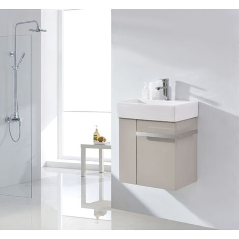 Pequeño mueble de baño Compact 500 - lacado marrón mate