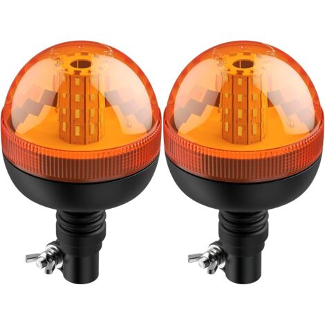 Per 2 fari LED rotanti arancioni 12V-24V E-Mark 40 SMD LED 3 modalità di illuminazione impermeabile antipolvere per camion dei pompieri ambulanza camion irrigatore stradale