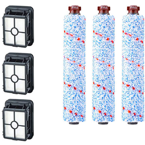 Per accessori per aspirapolvere Bissell CrossWave 3 in 1 C3 Pro 3555N Wet & Dry, 3 spazzole multisuperficie 1868 + 3 filtri 1866, per aspirapolvere Bissell CrossWave 17132, 2225N, 2582N, 25821 e 2519