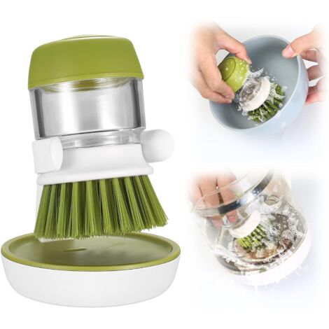 Per erogazione di sapone ricaricabili con supporto, per piatti, pentole, padelle, lavelli, piani di lavoro della cucina, stufe e cappe da cucina,(Verde)
