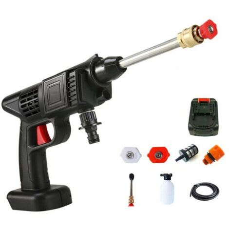 Per idropulitrice senza fili, idropulitrice portatile da 50 PSI con batteria da 24 V 1500 mAh e caricabatterie Batteria ricaricabile Idropulitrice elettrica per lavaggio auto