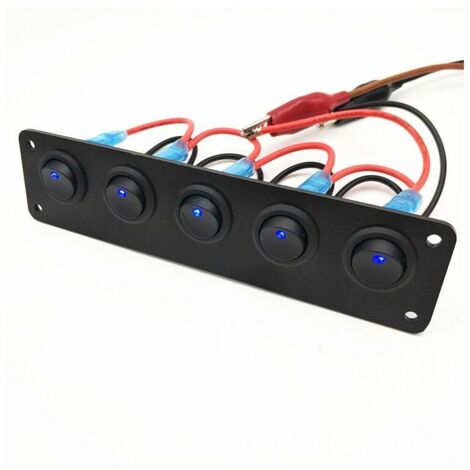 Per pannello interruttori a bilanciere a 5 gang a 3 pin 20A impermeabile On Off 12V interruttore a bilanciere verde per auto camion barche