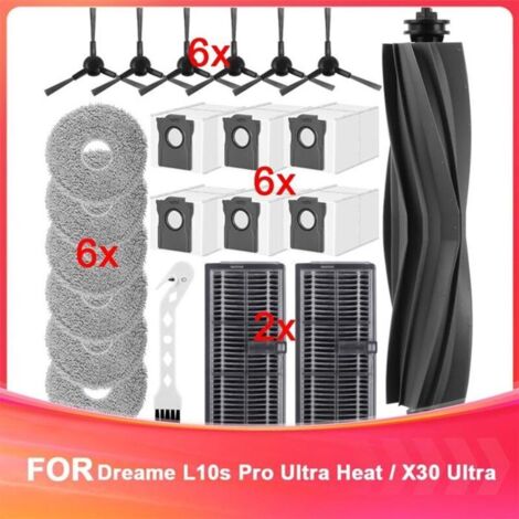 Per robot aspirapolvere Dreame L10s Pro Ultra Heat / X30 Ultra, spazzola principale, sacchetti per la polvere, setole, filtri