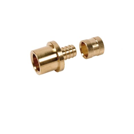 PER-Schlauchverbinder mit Gleitanschluss, Kupfer/PEX-Adapter Ø20 - CU18