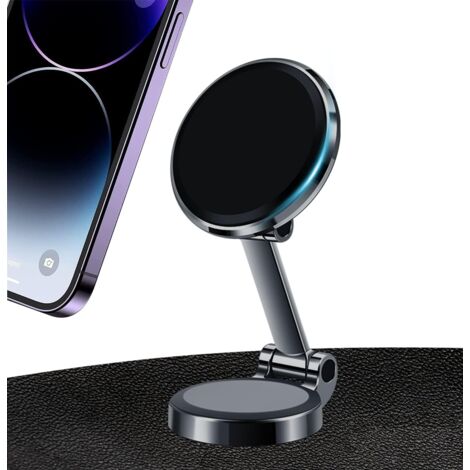 Per supporto magnetico per telefono da auto, [10 potenti magneti aggiornati] [Rotazione a 360°] Nuovo supporto magnetico per telefono da auto pieghevole in lega