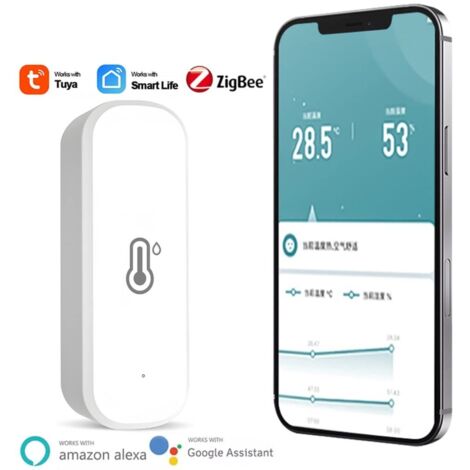 Per Tuya Zigbee Smart Termometro Igrometro, 4 confezioni Zigbee Termometro Igrometro, rilevatore wireless di temperatura e umidità per serra domestica
