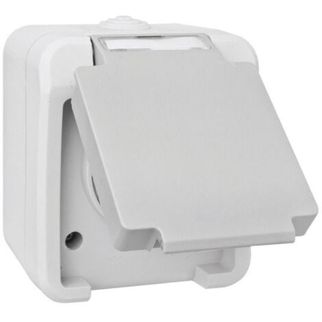 Peranova 102435 Feuchtraum-Schalterprogramm Schutzkontakt-Steckdose Pera Hellgrau, Dunkelgrau 1 S