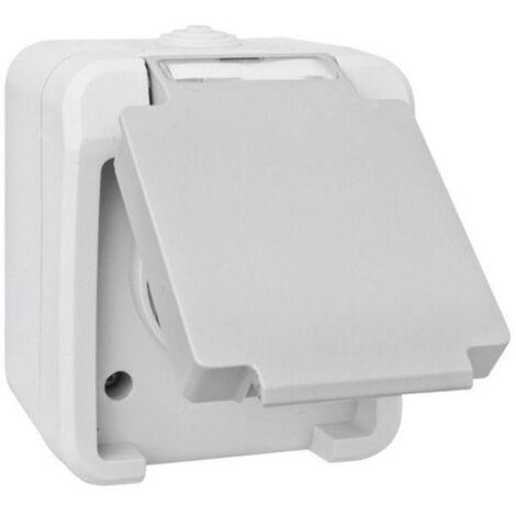 Peranova 102435 Interruttore per ambienti umidi Presa schuko Pera Grigio chiaro, Grigio scuro 1 pz.